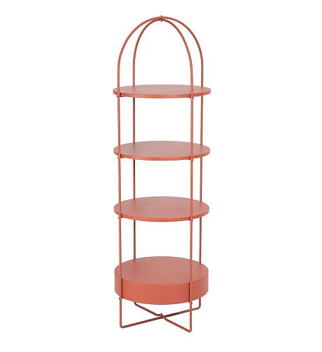 Rode gelakte boekenkast