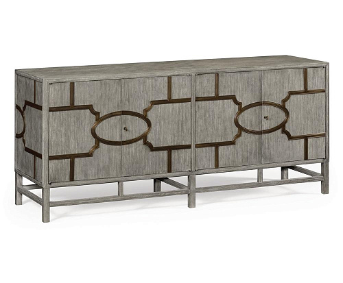 Hewlett Greyed Oak buffet met brons