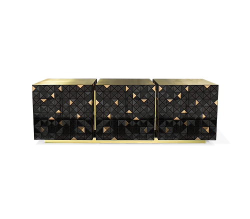 Mosaic goud en zwart dressoir