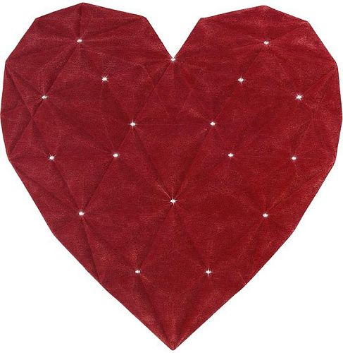 Heart Diamond Red vloerkleed 200 x 200 cm