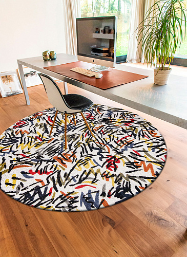 Street Graph rond vloerkleed