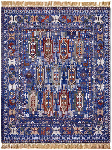 Balouch Blue luxe handgeknoopt vloerkleed