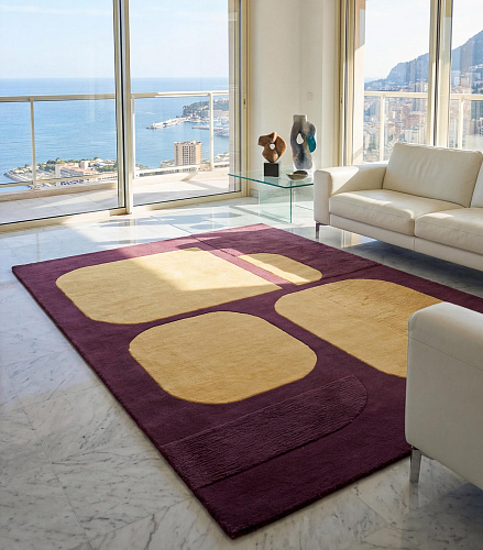 Rounded Blocks Plum luxe vloerkleed