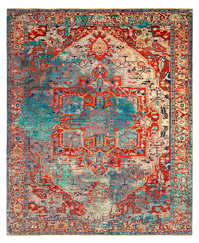 Serapi westminster artwork 22 rood blauw zijde vloerkleed