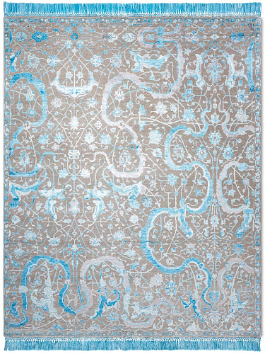Tabriz Blue luxe vloerkleed