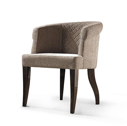 Ronde fauteuil met geometrische stiksels