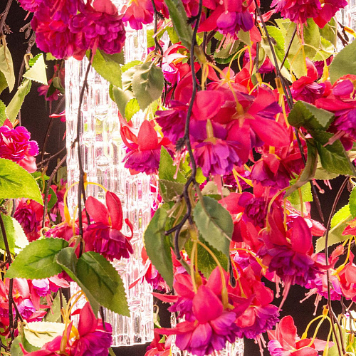 Pink Cascade vierkante kroonluchter